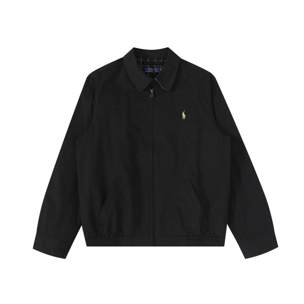 Cross-border RL Ralph Lauren Simple Pony Label Embroidered Old Money Style Lapel Jacket Couple Jacket Genderless Outfit