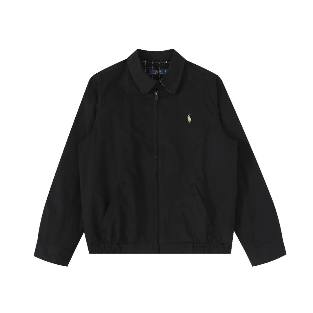 Cross-border RL Ralph Lauren Simple Pony Label Embroidered Old Money Style Lapel Jacket Couple Jacket Genderless Outfit