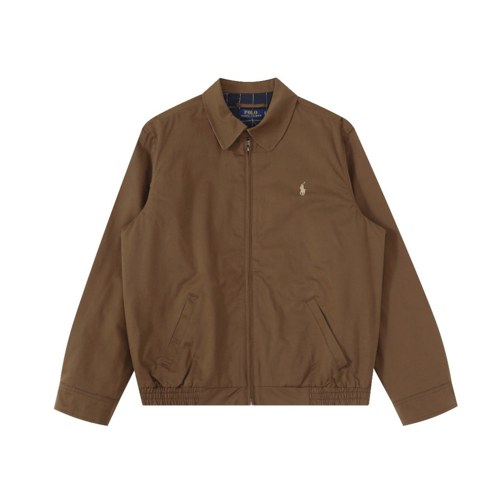 Cross-border RL Ralph Lauren Simple Pony Label Embroidered Old Money Style Lapel Jacket Couple Jacket Genderless Outfit