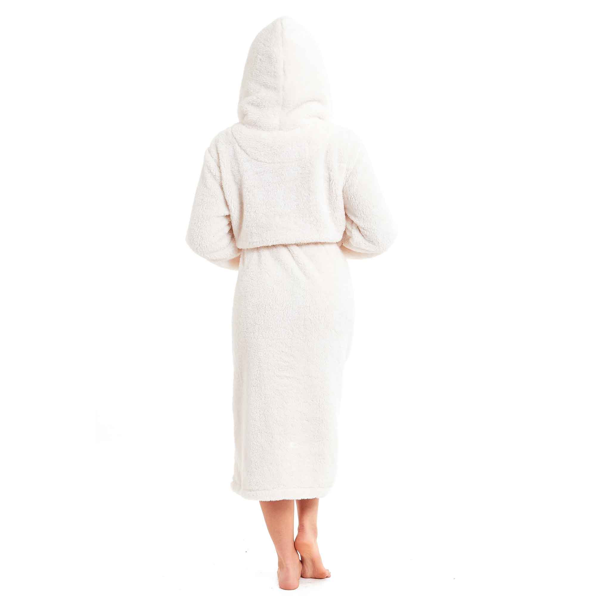 Daisy Dreamer Women's Fleece Hooded Robe Snuggle Touch Velvet-Soft Loungewear UK Sizes
